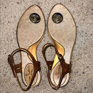 Vivienne Westwood Gold and Brown Sandals